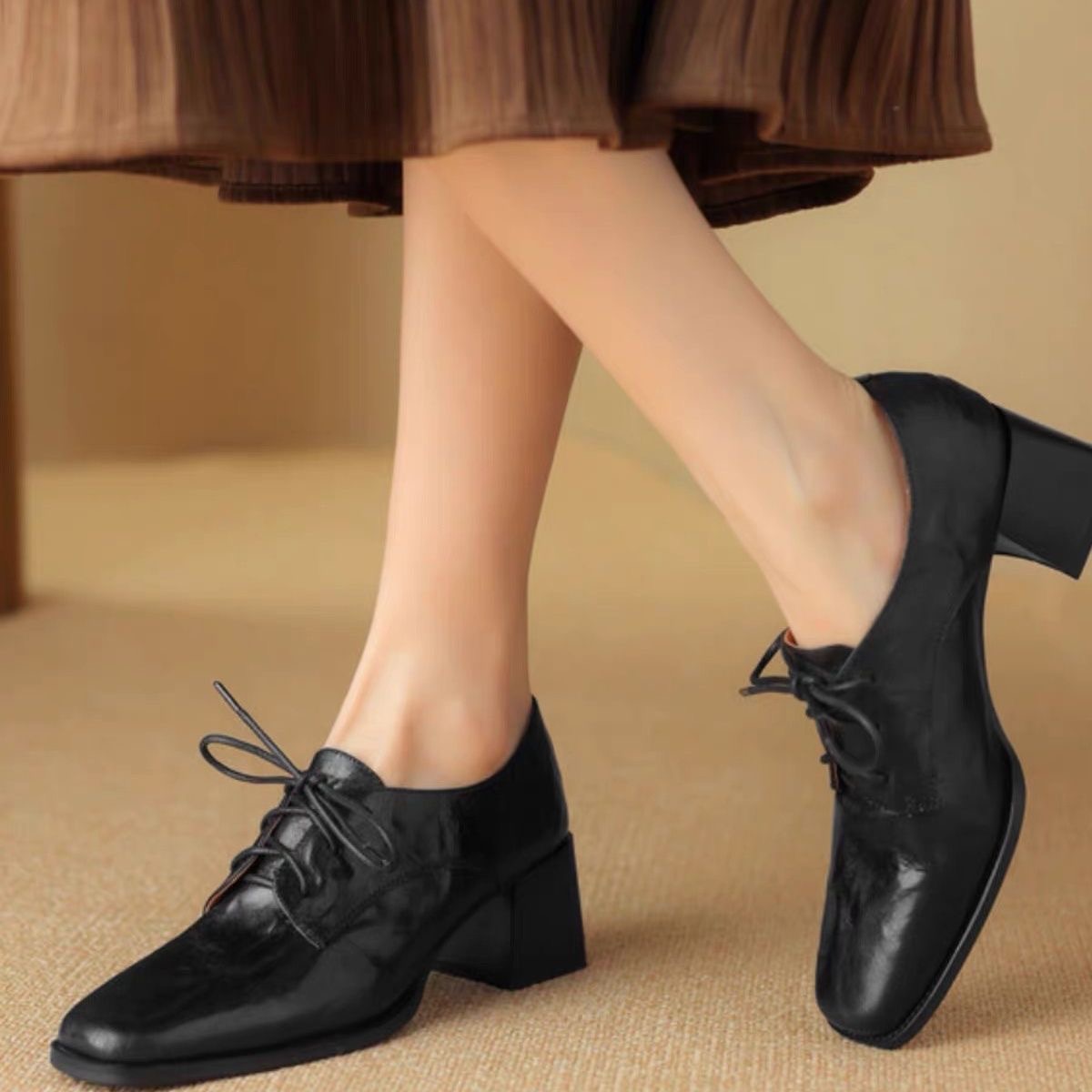 Oxford Lace Up Women - Scarpe Oxford da donna con punta