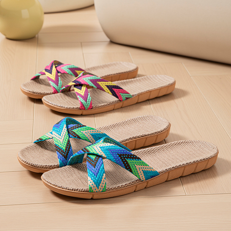 Mule Slip On - Ciabatte da donna in canapa, eleganti