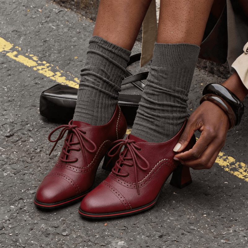 Oxford Lace Up Women - Scarpe Oxford da donna in ecopelle