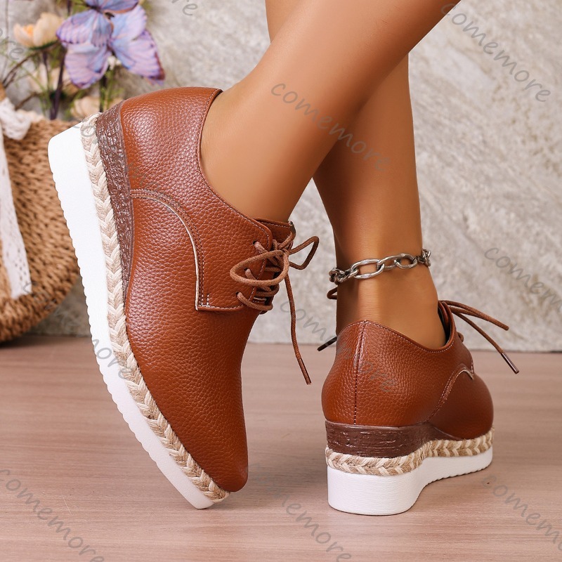 Scarpe Oxford con Zeppa in Pel - Oxford Lace Up Women recensione e prezzo