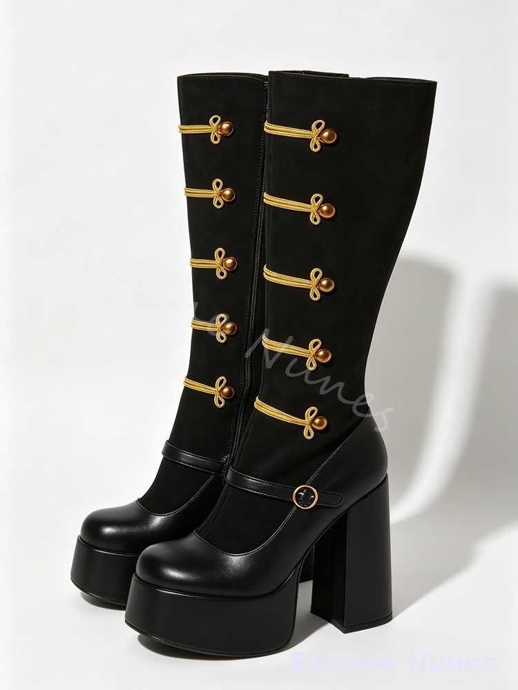 Stivali al ginocchio con motiv - Court Heel Pointed recensione e prezzo