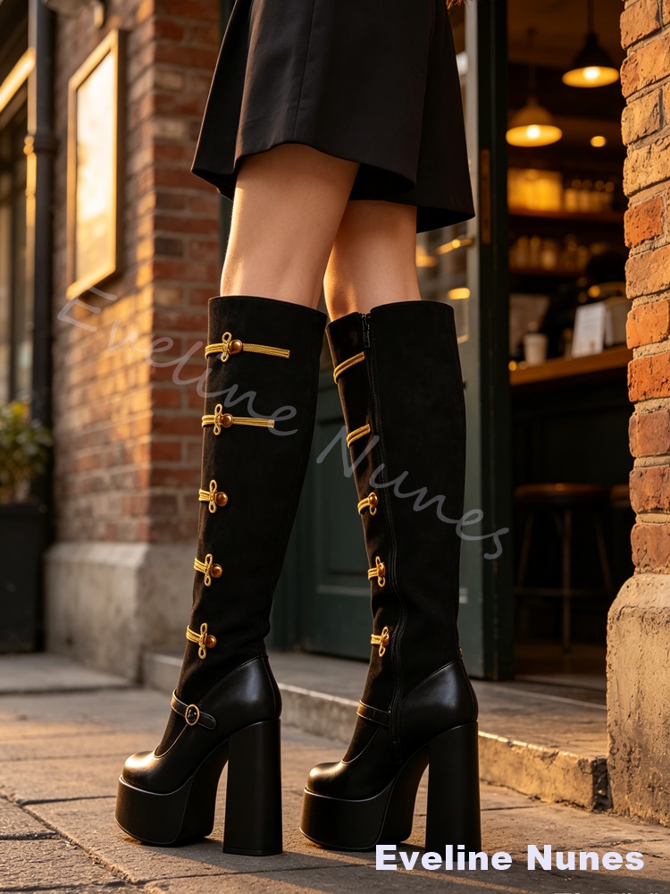 Stivali al ginocchio con motiv - Court Heel Pointed recensione e prezzo
