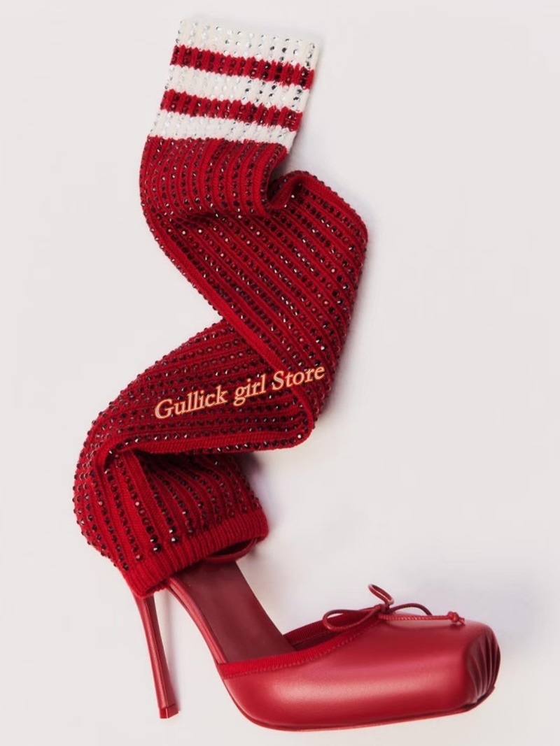 Stivali Rossi in Maglia con Pu - Sock Boot Women recensione e prezzo